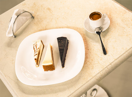 still-life with the cakes in cafe