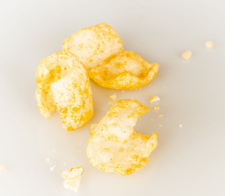 macro of the potato chips