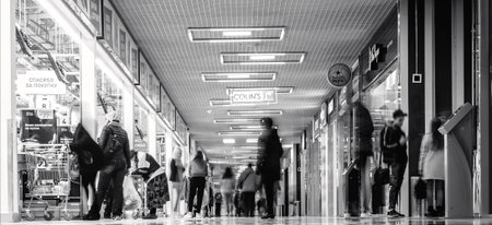 Russia 2020: buyers walking along the shopping centerのeditorial素材