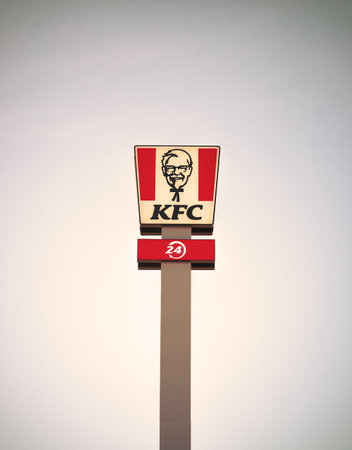 KFC fast food restaurant 24h street stelaeのeditorial素材