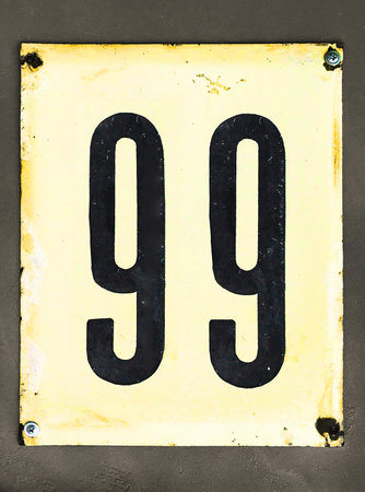 isolated house number plate 9 9