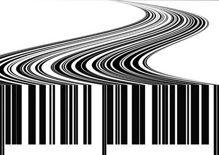 conceptual road fron the barcodeの写真素材