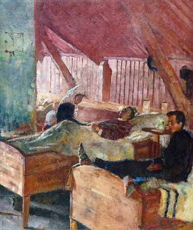 The Infirmary at Helgelandsmoen by Edvard Munch	 1884, Munch Museum, Oslo Norwayのeditorial素材