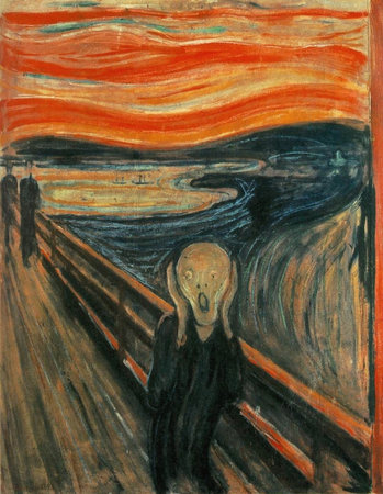 Oslo, Norway - April 04, 2020: the Scream by Edvard Munch, 1893. Cardboard, oil, tempera, pastel. Picture is presented in The National Galleryのeditorial素材