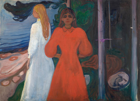 the Red And White by Edvard Munch 1900 . Munch Museum, Osloのeditorial素材