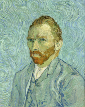 Selfportrait by Vincent Willem Van Gogh, 1887. Musee d Orsay, Parisのeditorial素材