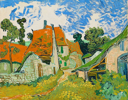 The Village Street In Auvers by Van Gogh, oil on canvas, 1890. Helsinki: Ateneum Art Museum in Finlandのeditorial素材