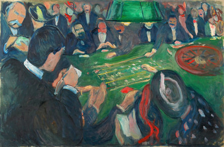 At the Roulette Table in Monte Carlo by Edvard Munch 1892. Munch Museum in Oslo, Norwayのeditorial素材