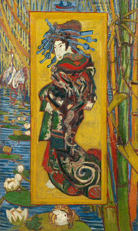 Japonaise serie (after Eisen) : Courtesan by Vincent van Gogh 1887.  the Van Gogh Museum, Amsterdamのeditorial素材