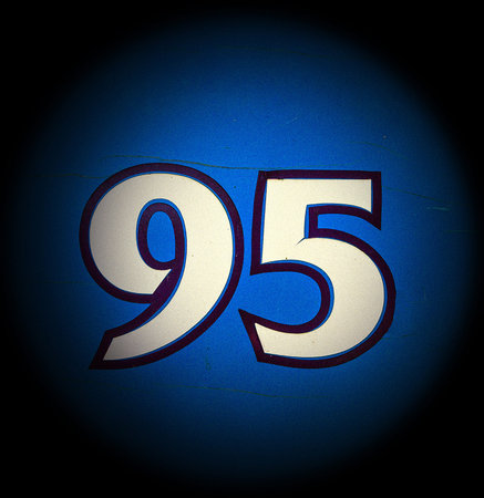 retro style drawn Number 95