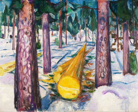 the Yellow Log by Edvard Munch, 1912, the Munch Museum, Osloのeditorial素材
