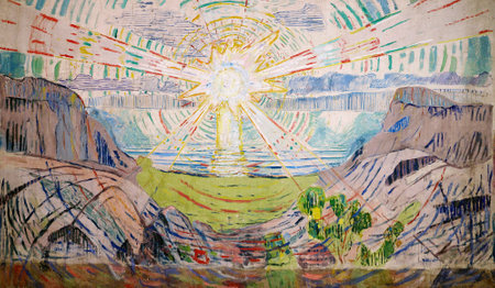 the Sun by Edvard Munch, 1911. the Munch Museum, Oslo Norwayのeditorial素材