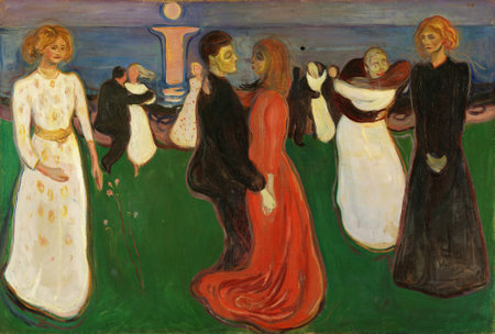 the Dance Of Life by Edvard Munch, 1890. the National Gallery in Oslo, Norwayのeditorial素材