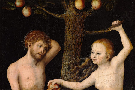 Adam And Eve 1530. oil on wood. the Royal Castle in Warsawのeditorial素材