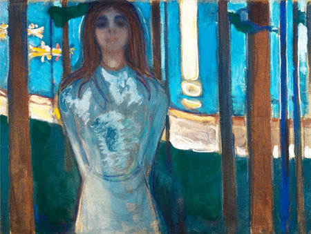 the Summer Night (variant) by Edvard Munch 1896. the Munch Museum in Oslo, Norwayのeditorial素材