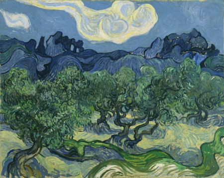 the Olive Trees (Serie) by Vincent Van Gogh 1889. Museum of Modern Art in New Yorkのeditorial素材