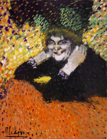 My digital altered The Old Woman by Pablo Picasso 1901. Philadelphia Museum Of Art, USAのeditorial素材