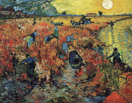 the Red Vineyards in Arles by Vincent Van Gogh 1888. Pushkin National Museum Of Fine Arts in Moscow, Russiaのeditorial素材