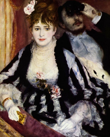 the Theater Box by Pierre Renoir 1874. Courtauld Institute Galleries in London, UKのeditorial素材