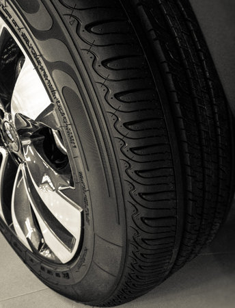 closeup of the car wheel