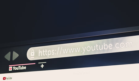 screen with the YouTube secure page into web-browserのeditorial素材