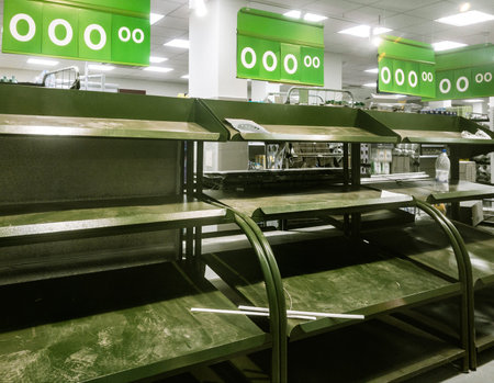supermarket interior before the start