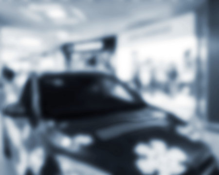 decorated car in the auto house, fuzzy