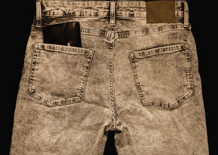 denim jeans with a wallet in back pocket, in darkのイラスト素材