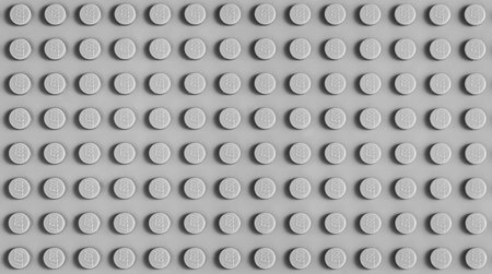 2021: base plate of Lego constructor, gray closeup textureのeditorial素材