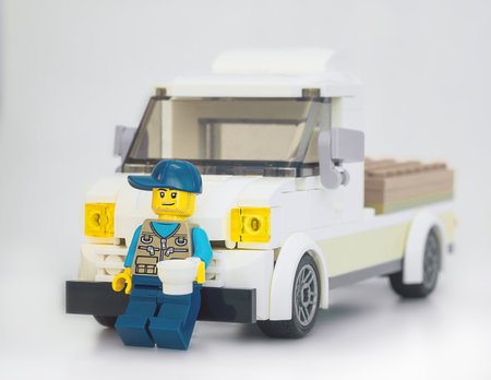 2021: Lego constructor, City series. truck driver coffee breakのeditorial素材