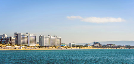 Black Sea sandy dunes and beach in Anapa, Russia