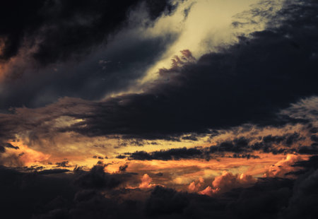 dramatic sunset stormy cloudy sky