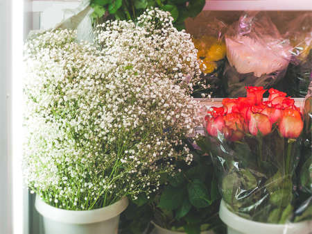 bouquets assortment in the flower shopの写真素材