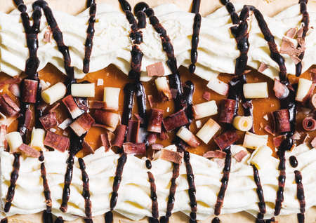 gateau cake, cream chocolate caramelの写真素材