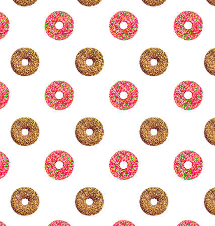 isolated pattern with colorful donutsの写真素材