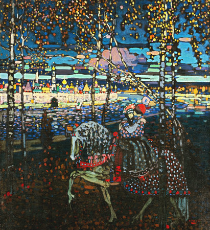 Old Russian Riding Couple. by Wassily Kandinsky 1907. Lenbachhaus Art Museum in Munich, Germanyのeditorial素材