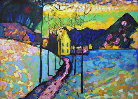 the Winter Landscape by Wassily Kandinsky 1909. Hermitage Museum in Saint Petersburg, Russiaのeditorial素材