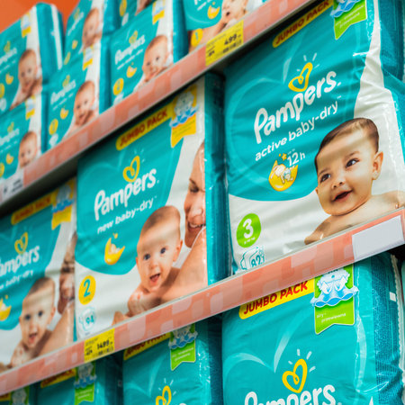 2022: Pampers Jumbo Pack diapers on supermarket shelves