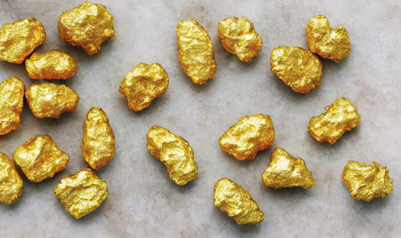 the gold nuggets , Ai generated and alteredの素材