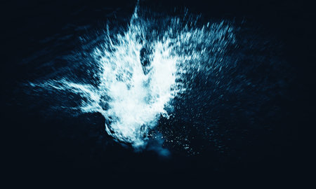 splashing cold fresh water, light-shadowの写真素材