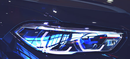 headlight of the business class carの写真素材