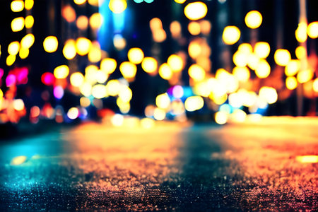 abstract defocused city street, Ai generated and alteredの素材