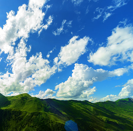 summery mountain landscapes of central Caucasusの写真素材