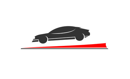 rally race sport car, logoのイラスト素材