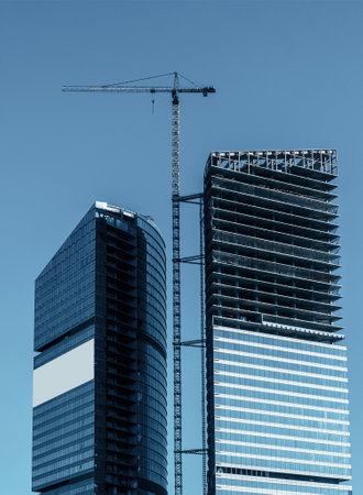 office city tower building under constructionの写真素材