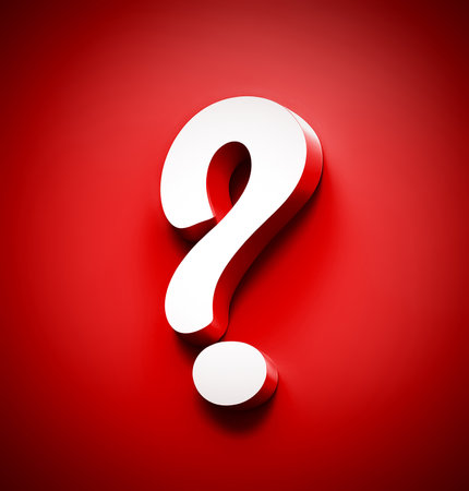 THE BIG QUESTION with a question mark sign, 3D AI generatedの素材