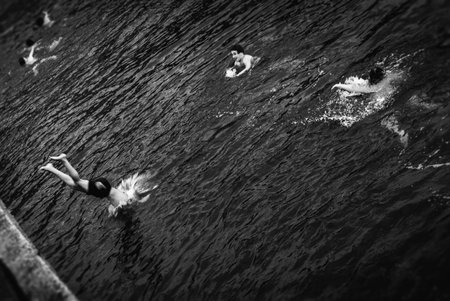 teenagers teen boy water jumping