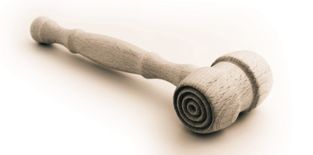 the gavel, isolated on whiteの写真素材