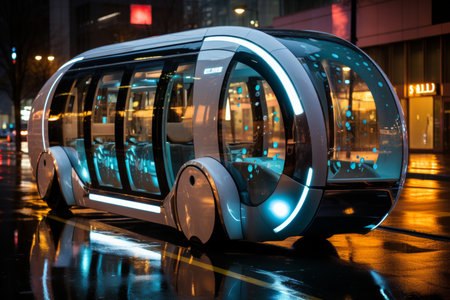 A modern electric train speeds through a futuristic city, highlighting sleek design and advanced tech, perfect for showcasing future transportation innovation and urban development.の素材
