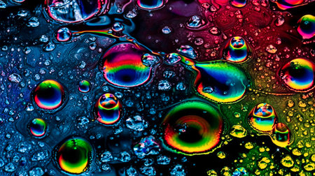 Macro illustration of Abstract raindrops. Generative AIの素材